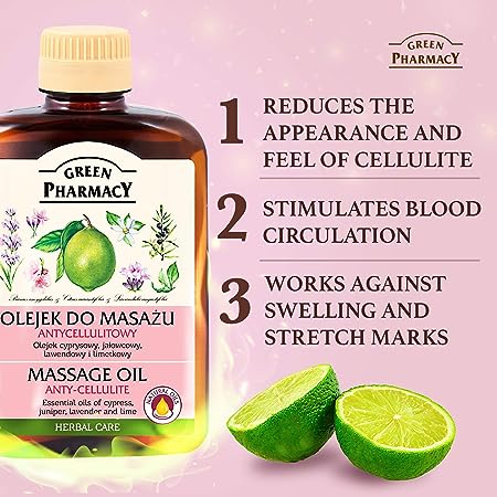 Huile De Massage Anti-Cellulite Cyprès, Genévrier Lavande Citron Vert 200ml