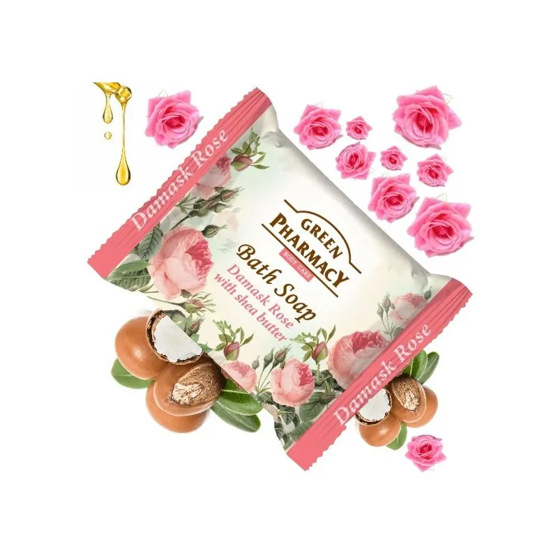 Savon Green Pharmacy à la rose de Damas et au beurre de karité 100 g