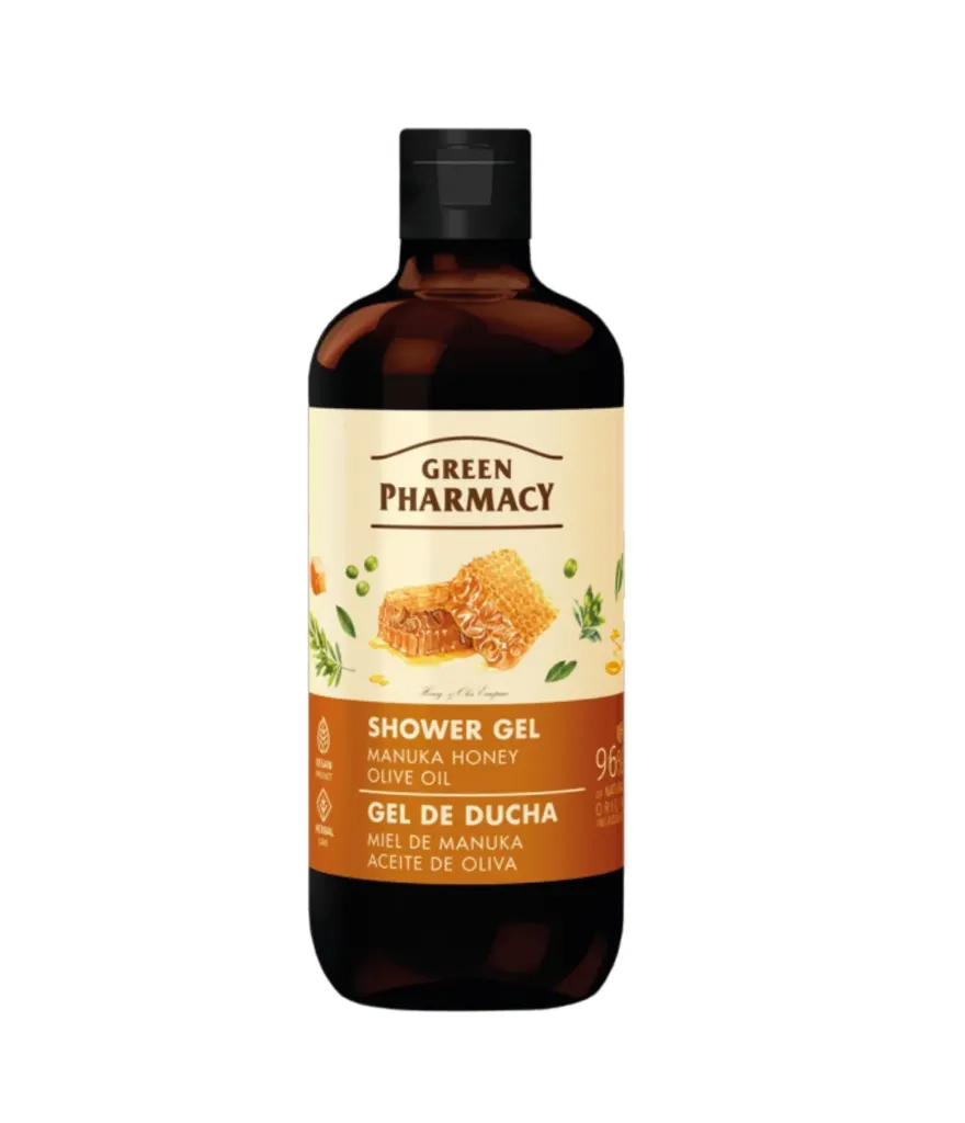 Gel douche Green Pharmacy au miel de manuka et à l'huile d'olive 500 ml