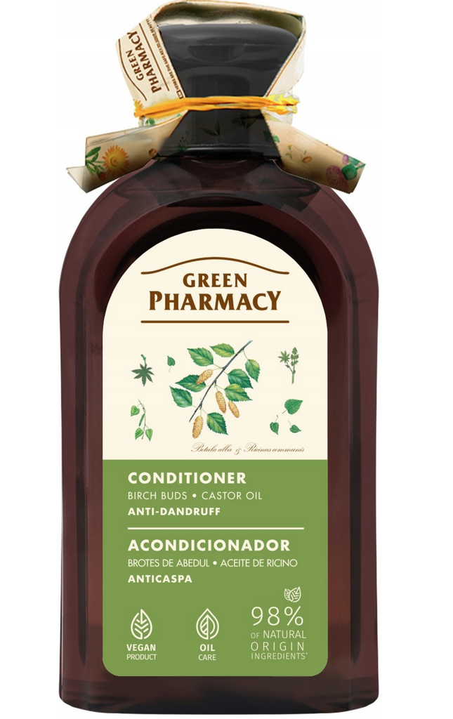 [G4605] Après-shampoing antipelliculaire GREEN PHARMACY aux bourgeons de bouleau et à l'huile de ricin 350 ml