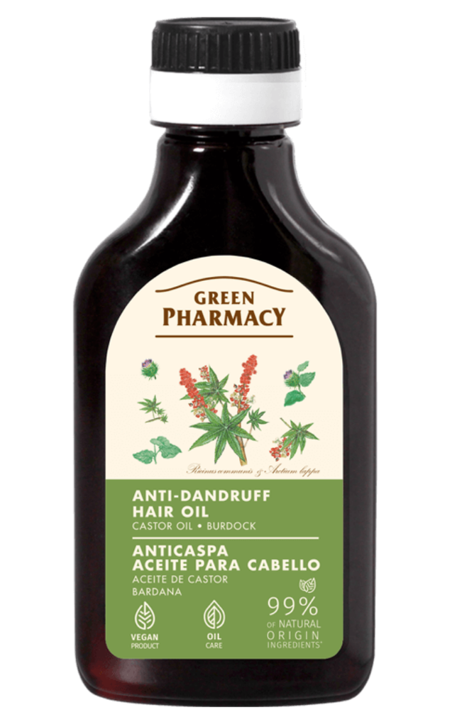 Huile capillaire antipelliculaire Green Pharmacy à l'huile de ricin et à la bardane 100 ml